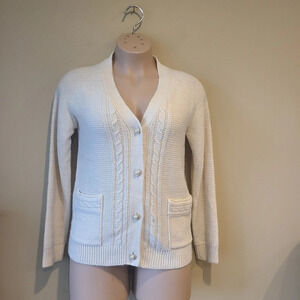 NWT Fancy stitch women's Cardigan sz .XL Ivory Color